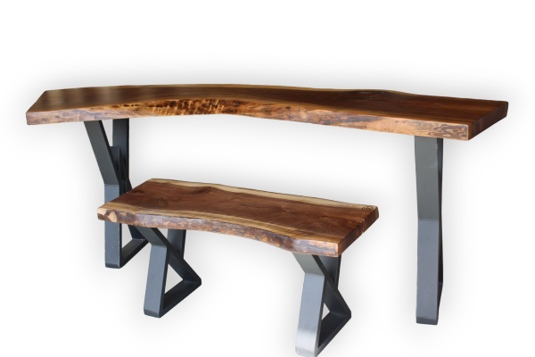7 Feet Black Walnut Live Edge Desk or Console Table