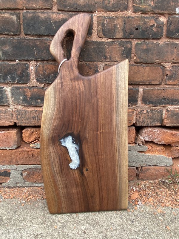 Black Walnut Live Edge Charcuterie Board Pearl Epoxy