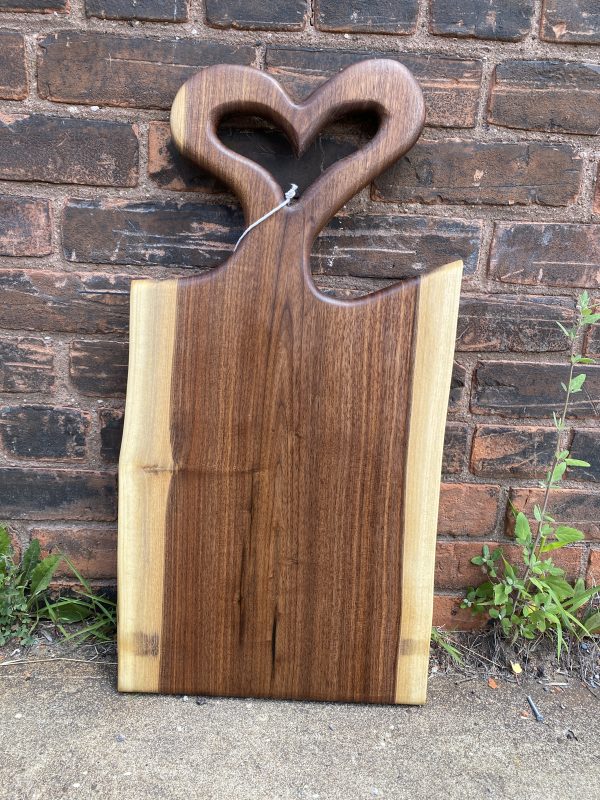 Heart Handle Black Walnut Charcuterie Board