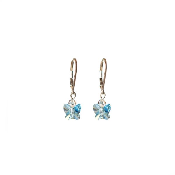 Sparkle Butterfly Earrings - Turquoise