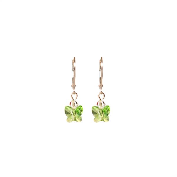 Sparkle Butterfly Earrings - Peridot