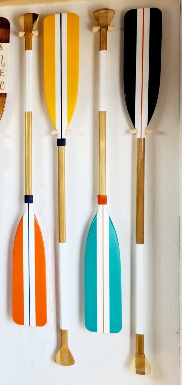 Hand Painted Paddle - Nautical Design - Orange