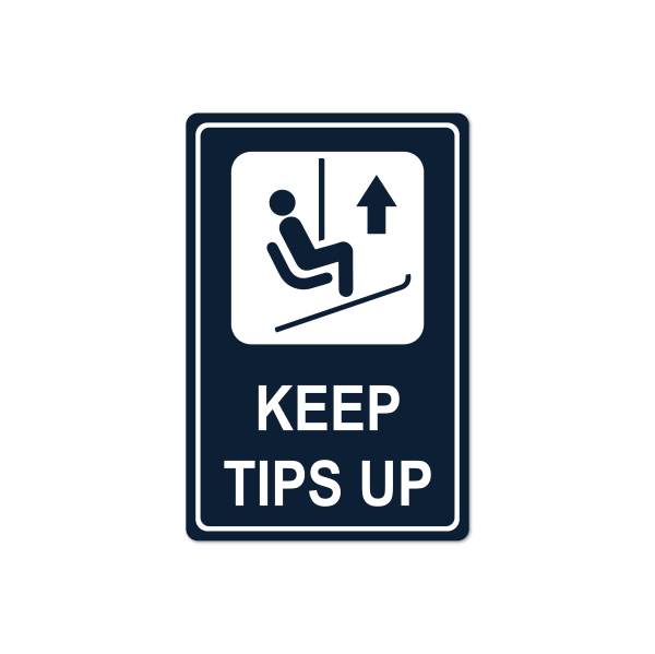 Ski-Tips Up Metal Sign