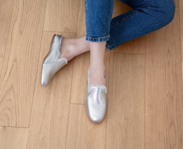 The Maya - Backless Mule - Silver