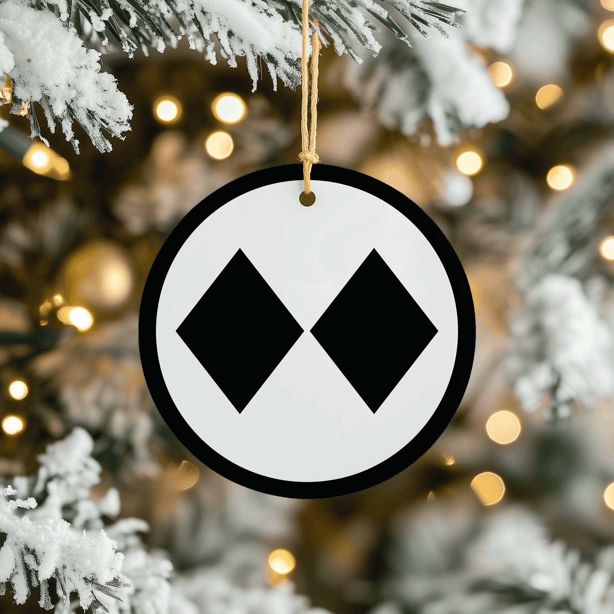 Double Black Diamond Ski Run Christmas Tree Ornament 1 Double Black Diamond Ski Run Christmas Tree Ornament