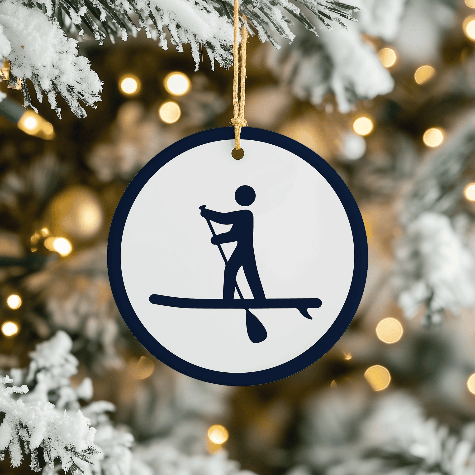 Paddleboarder Christmas Tree Ornament 1 Paddleboarder Christmas Tree Ornament