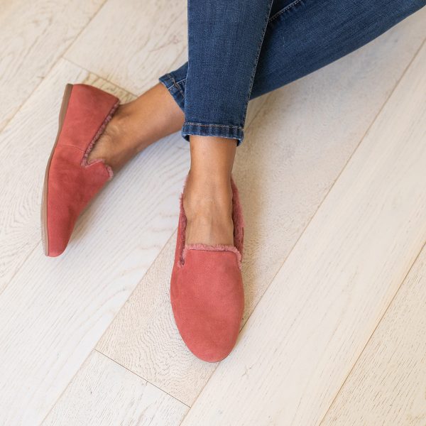 The Audrey - Classic Loafer in Dusty Rose Suede
