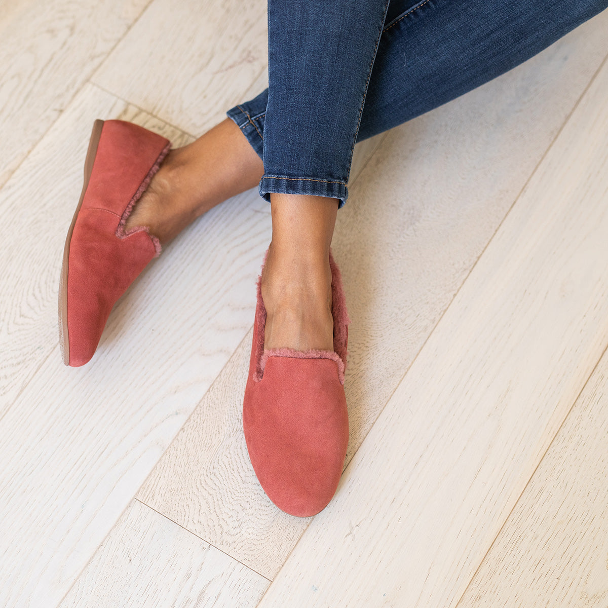 The Audrey - Classic Loafer in Dusty Rose Suede 1 The Audrey - Classic Loafer in Dusty Rose Suede